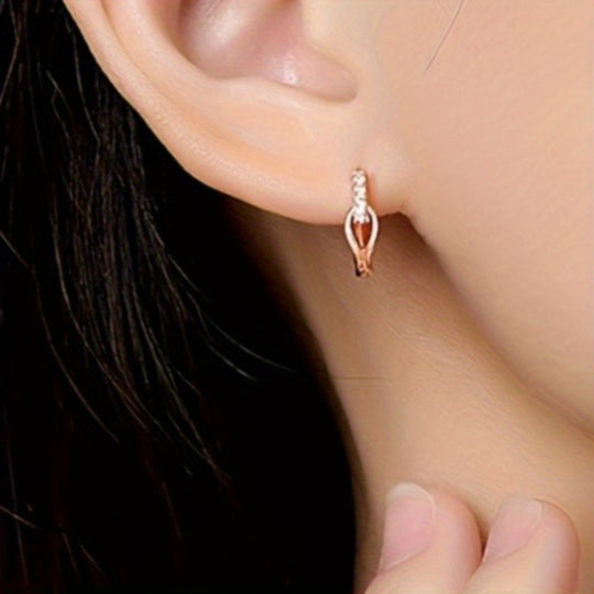 Timeless Rose Golden Hoop Earrings
